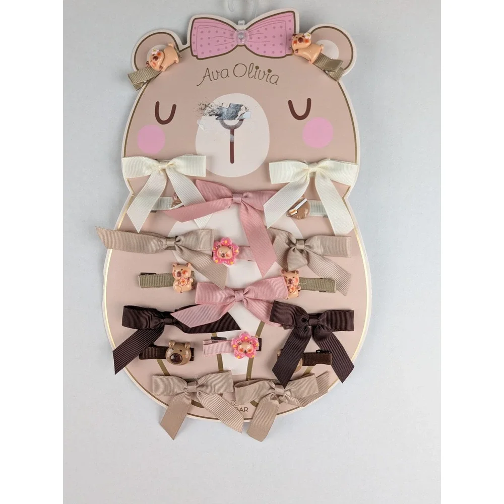 Ava Olivia Bear‎ Hair Clip Holder Organizer Storage Display Baby Girl Bows